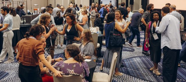 People gathered at a conference