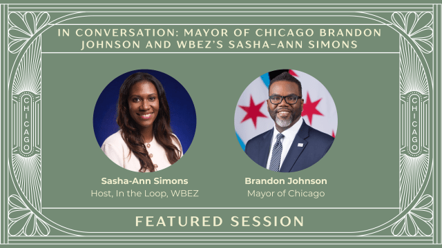 Event Flier featuring Sasha-Ann Simons and Mayor of Chicago Brandon Johnson